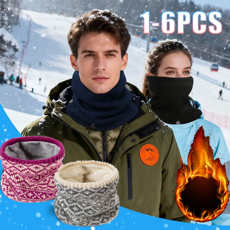 1-6PCS Winter Knit Neck Gaiter - Neck Gaiter Fleece ulasan dan harga