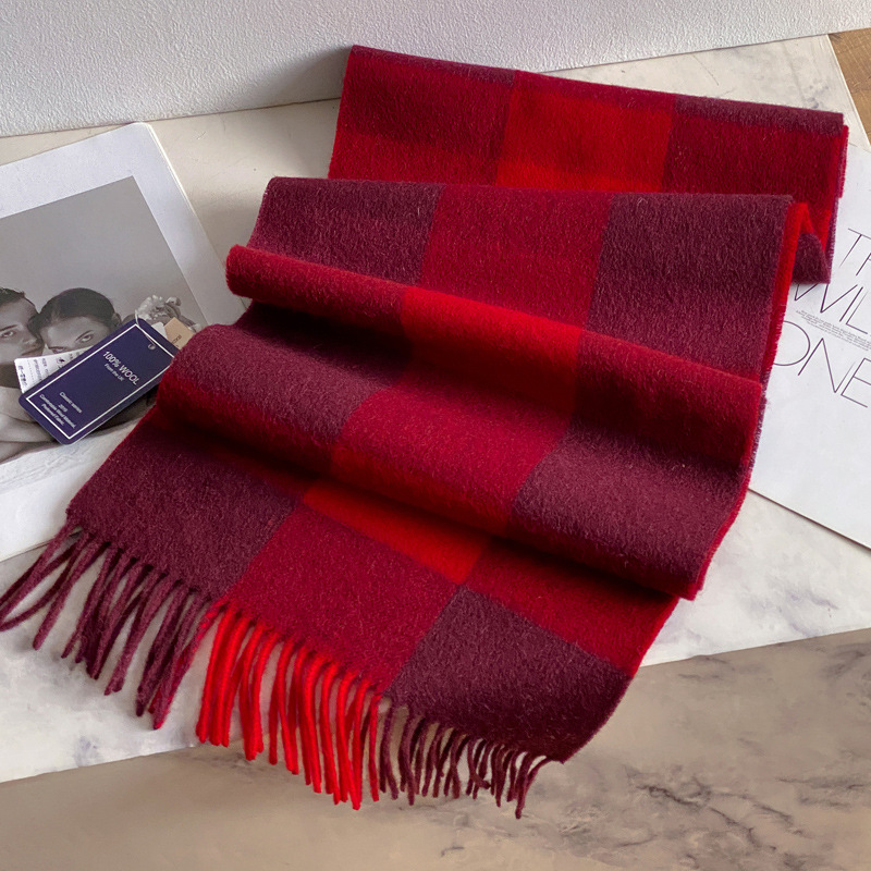 100% Wool Scarf Men Women Wint - Wool Scarf Men ulasan dan harga