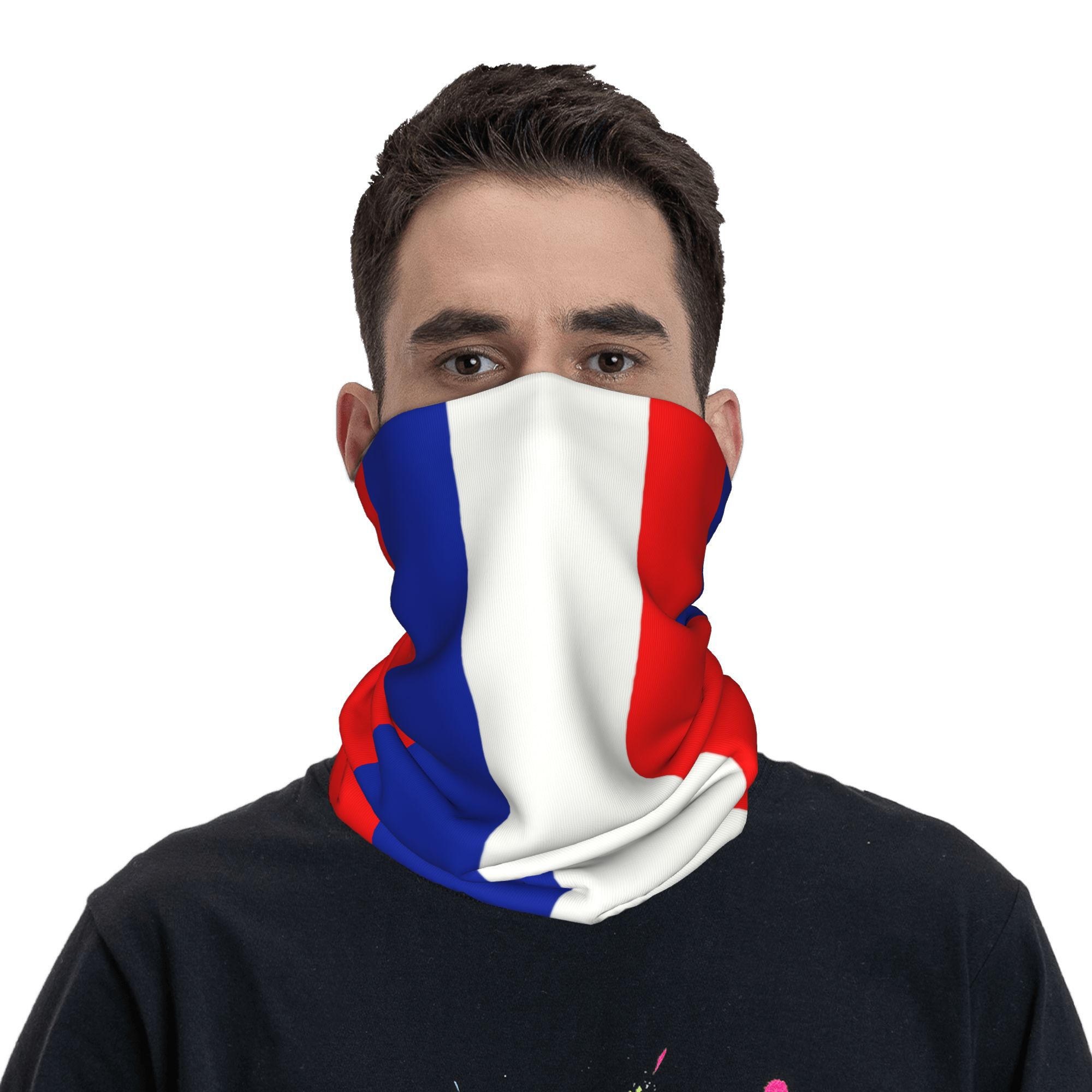 Custom French Flag France Band - Neck Gaiter Fleece ulasan dan harga