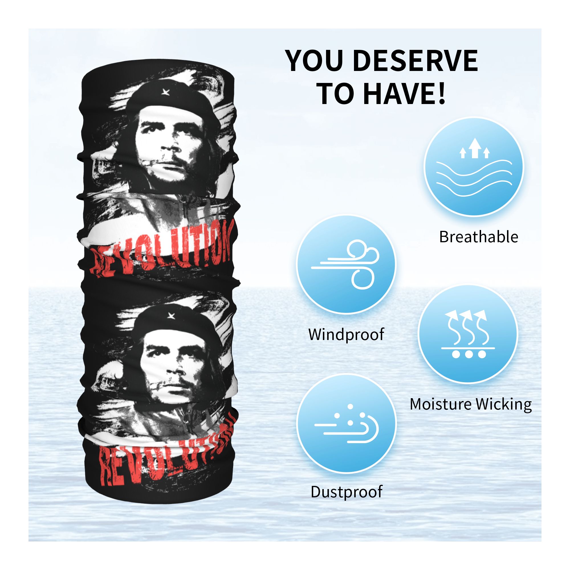 Custom Che Guevara Revolution  - Neck Gaiter Fleece ulasan dan harga