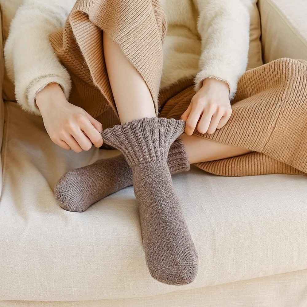 Creative Solid Color Thickened - Thermal Sock Wool ulasan dan harga
