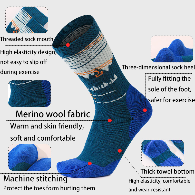 1 Pair Merino Wool Ski Socks f - Thermal Sock Wool ulasan dan harga