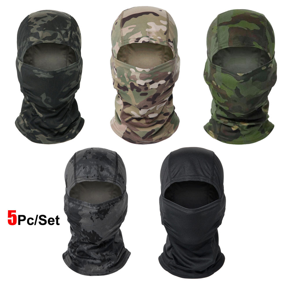 5Pcs Camo Balaclava Full Face  - Balaclava Ski Mask ulasan dan harga