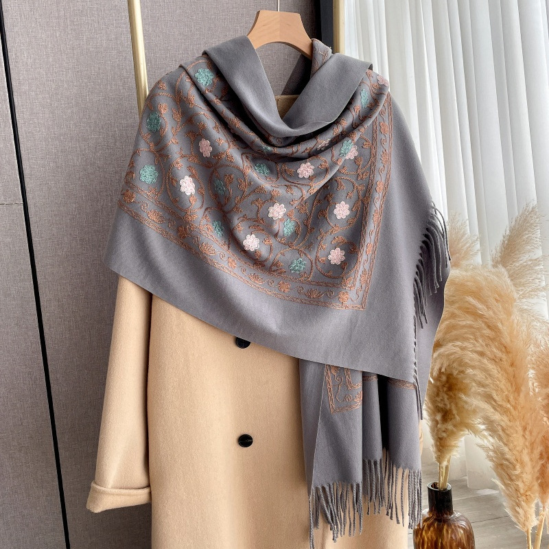 2025 New Embroidery Cashmere S - Cashmere Pashmina Wrap ulasan dan harga