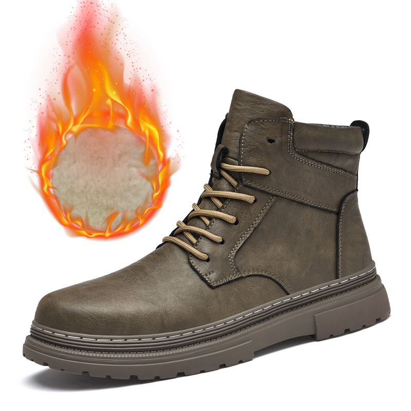 Warm Winter Men Leather Shoes  - Waterproof Winter Boot ulasan dan harga