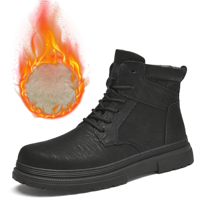 Warm Winter Men Leather Shoes  - Waterproof Winter Boot ulasan dan harga