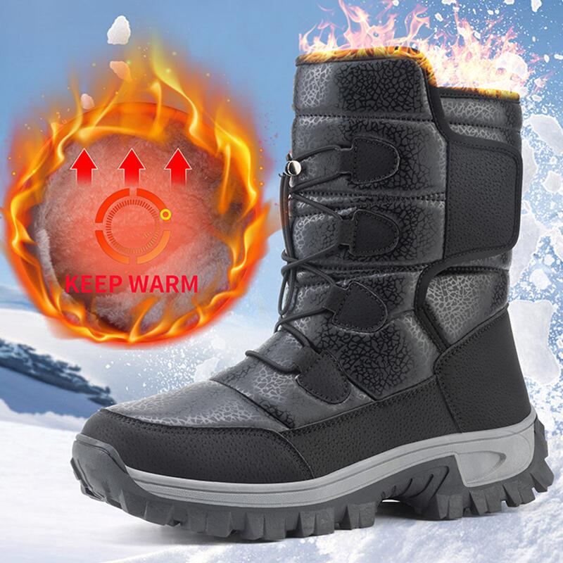 New Warm Men Plush Snow Boots  - Waterproof Winter Boot ulasan dan harga