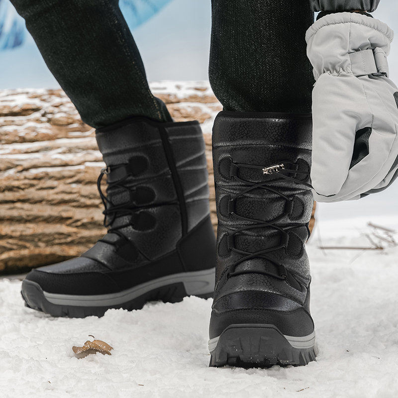 New Warm Men Plush Snow Boots  - Waterproof Winter Boot ulasan dan harga
