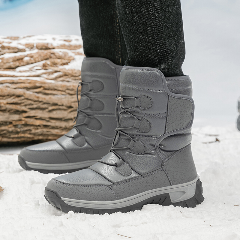 New Warm Men Plush Snow Boots  - Waterproof Winter Boot ulasan dan harga