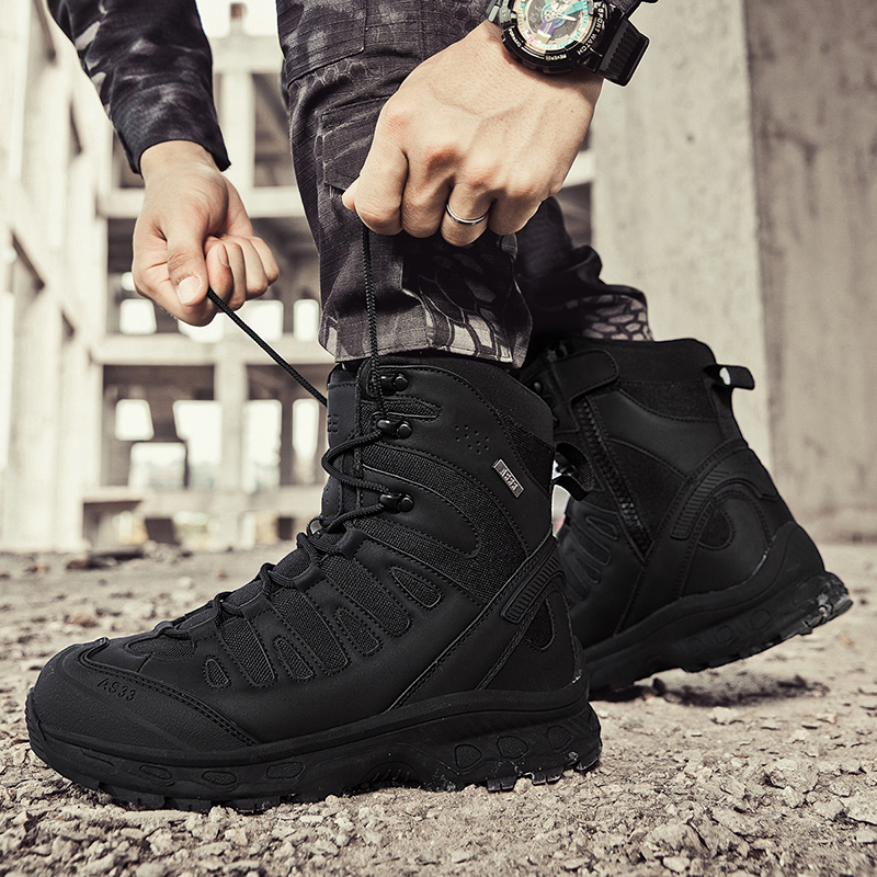 Men Tactical Boots Lace Up Bra - Waterproof Winter Boot ulasan dan harga
